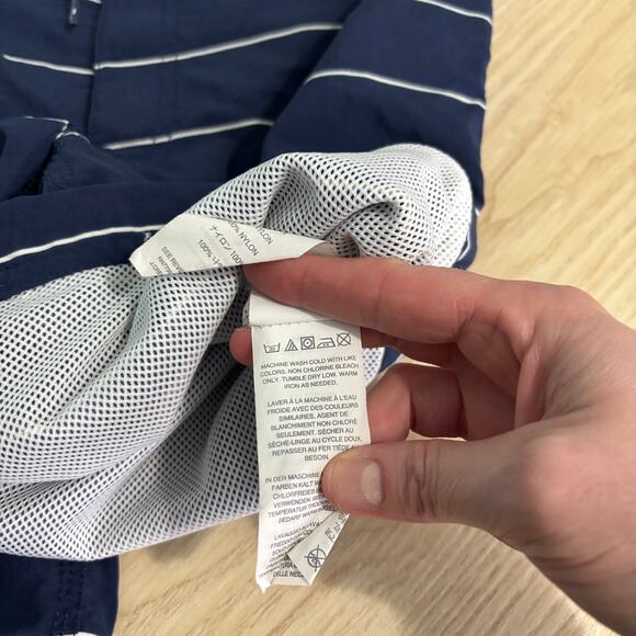 J Crew Swim Trunks Mens Size 29 Navy‎ Shorts Striped Nautical Preppy 8" Inseam - Picture 12 of 12